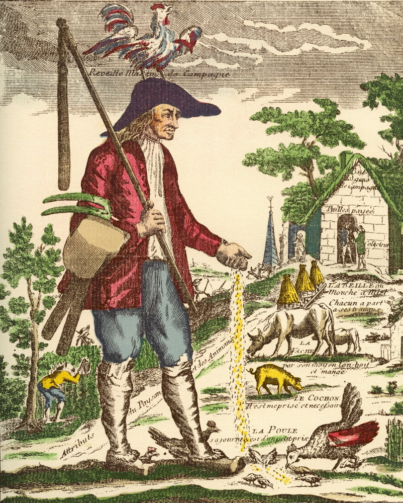 A French Village Peasant During The 18Th Century From A Contemporary Print Canvas Art - Ken Welsh Design Pics (12 x 15)