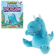 A Friend for Dragon by Dav Pilkey Dragon Series Easy Reader Book and Blue Plush Book Character Doll Gift Set