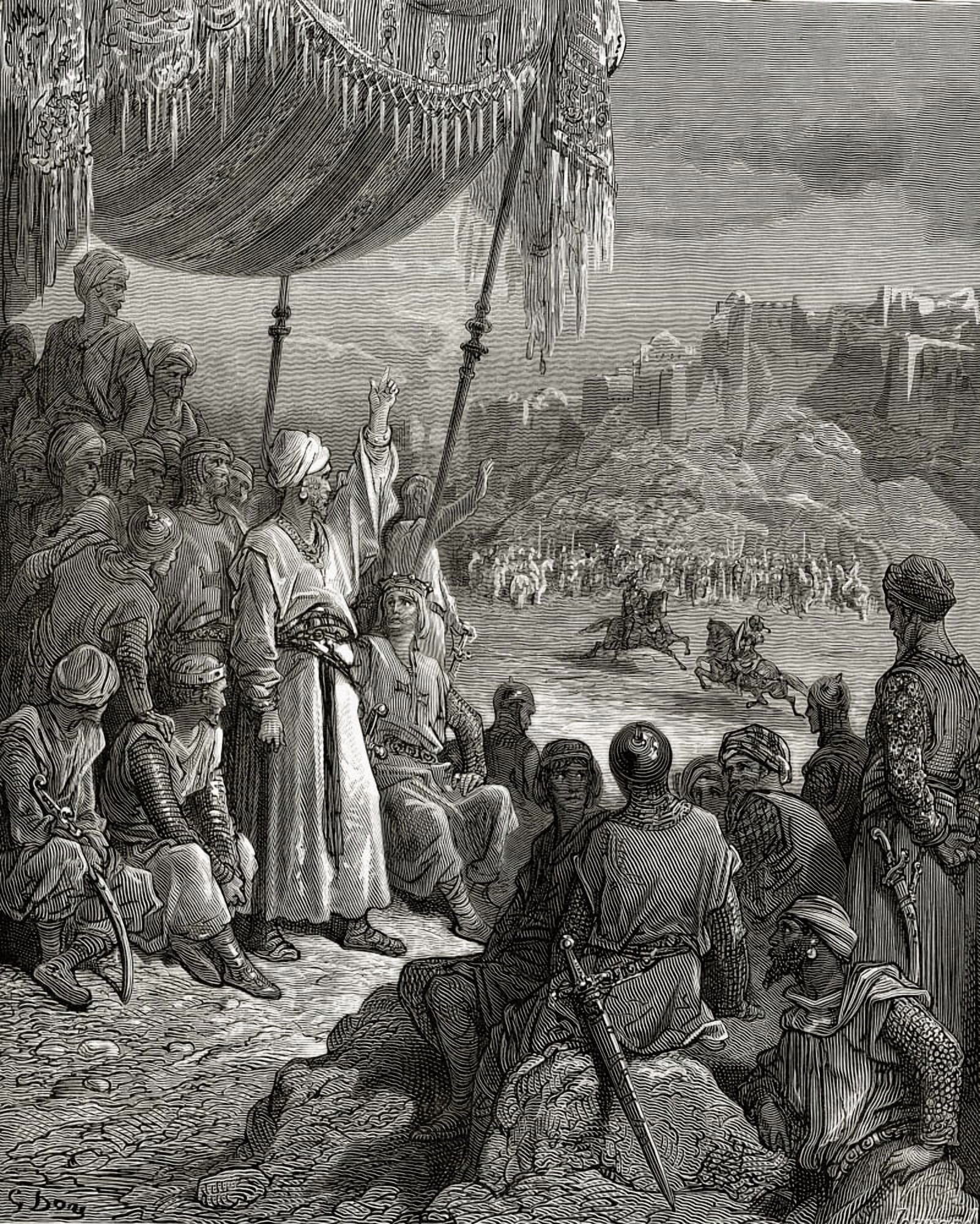 A Friendly Tournament During The Third Crusade 1189 Canvas Art - Ken Welsh Design Pics (13 x 17)