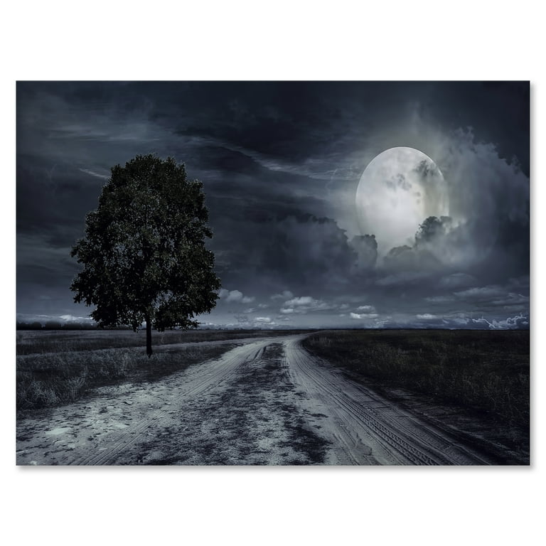 芸術写真 Nature Photograph Full Moon Art Print Super Moon PRINT - Full Moon Photo, Surreal Landscape Bare