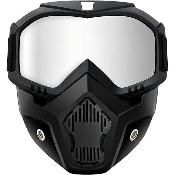 A Full-face Goggle, 2026 Upgraded Windproof Detachable Mask with Anti-Fog High Lenses for Motorcycle Riding, Welding, ATV,Skiing and Grass Cutting