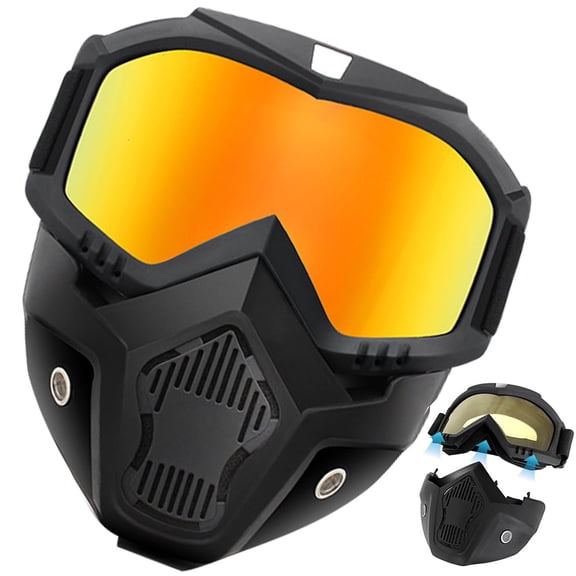 A Full-face Goggle, Anti-Fog Maximum Visibility & Detachable Full Face Protection for Motorcycle Riding, Welding, Lawn Mowing and Grass Cutting