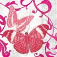 thumbnail image 1 of "A Fuschia Butterfly I" Painting Print on Wrapped Canvas, 1 of 5