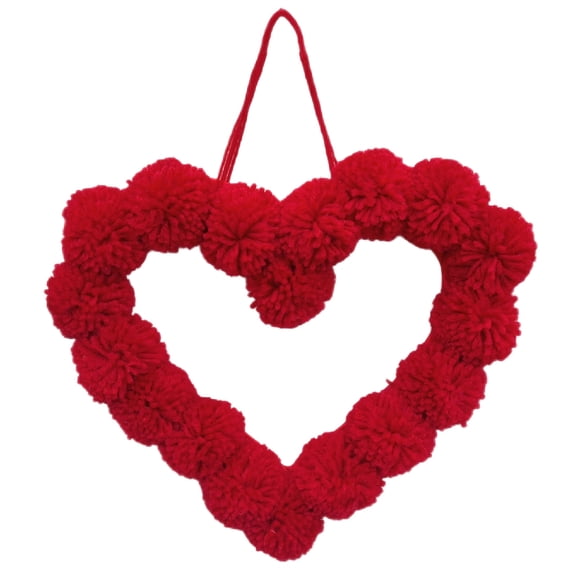 A Fuzzy Loves Ball String Garland With Pom Poms For Valentines Decor