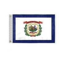 A.G.A.S 12x18 Inch State of West Virginia Nautical Outdoor Flag, 200D Nylon, Fade Proof Vivid Colors, Brass Grommets