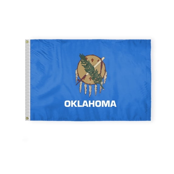 A.G.A.S 2' x 3' Oklahoma State Outdoor Flag, 200 Denier Nylon, Double Sided Reverse Print, Brass Grommets, Fade Proof
