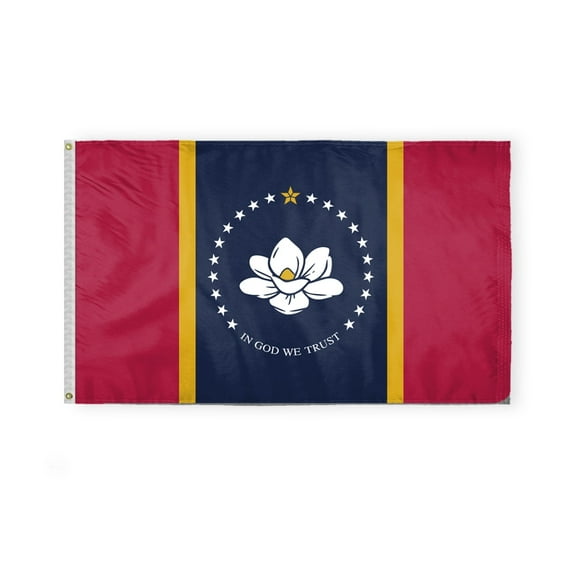 A.G.A.S 3' x 5' 200 Denier Nylon Mississippi State Outdoor Flag, Double Sided, Brass Grommets