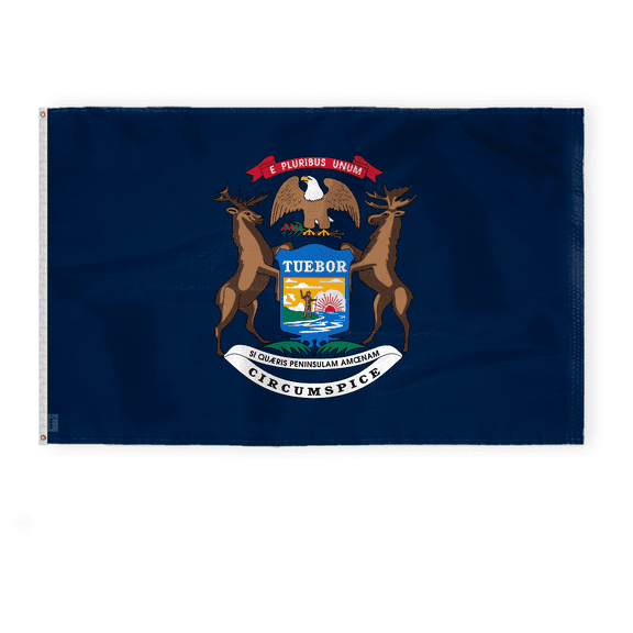 A.G.A.S Michigan State 3' x 5' 200 Denier Nylon Outdoor Flag and Banner, Double Sided, Brass Grommets