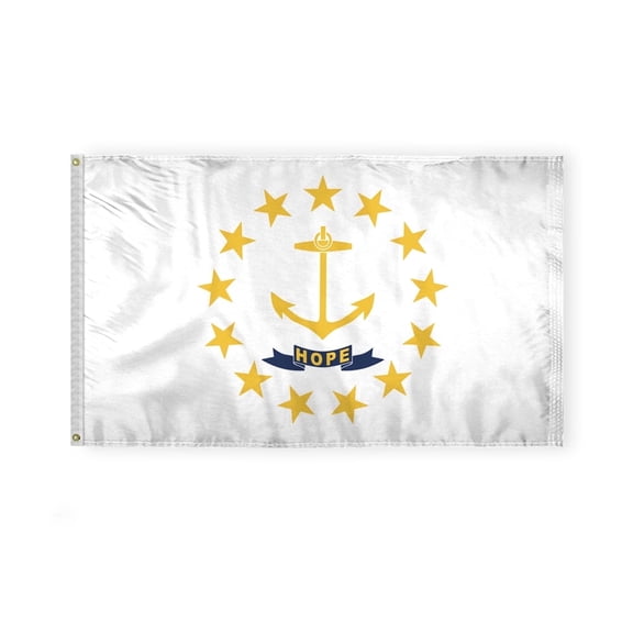 A.G.A.S 3 x 5 Ft 200 Denier Nylon Rhode Island Flag, Indoor/Outdoor Display