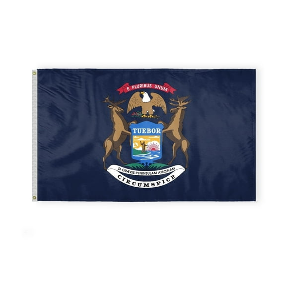 A.G.A.S 3x5 Ft Michigan State Polyester Flag, Indoor/Outdoor Display