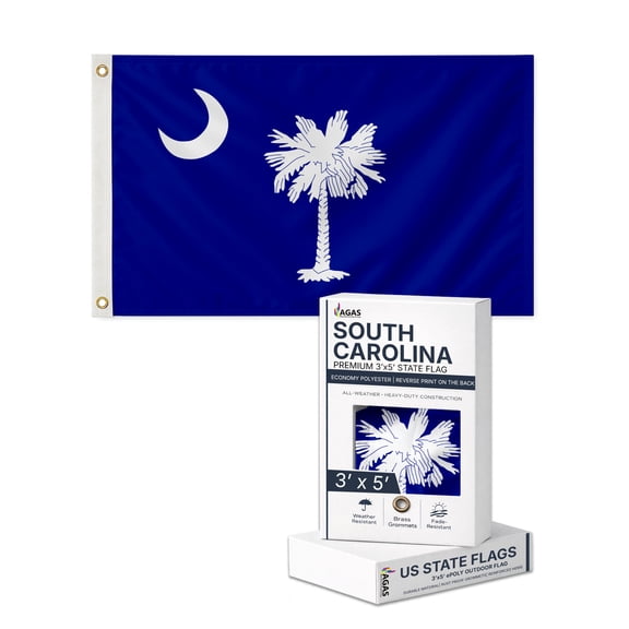 A.G.A.S 3x5 Ft Polyester South Carolina State Flag, Indoor/Outdoor