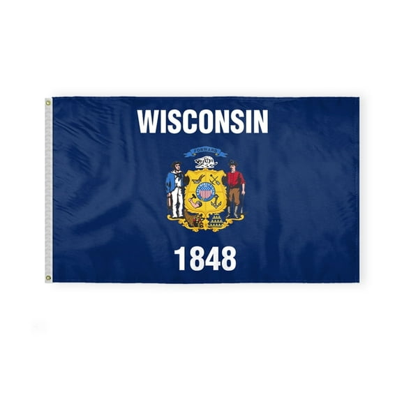 A.G.A.S 3x5 Ft Polyester Wisconsin State Flag, Indoor/Outdoor