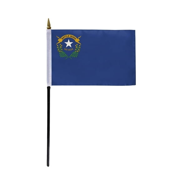 A.G.A.S Nevada State 4x6 Inch Polyester Stick Flag, Indoor/Outdoor Display