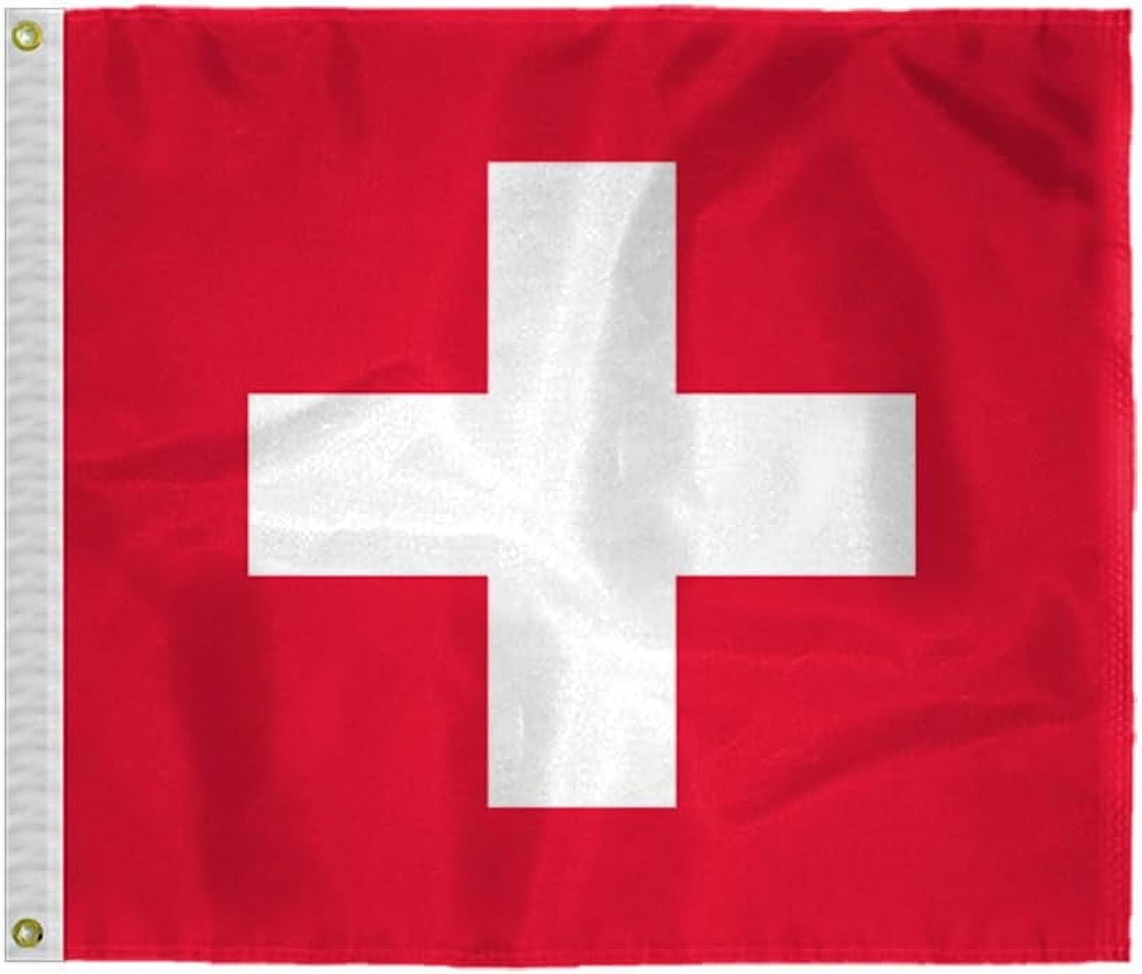 A.G.A.S. 5' x 5' Nylon Swiss Flag Outdoor Flag, Vibrant Colors, Brass Grommets