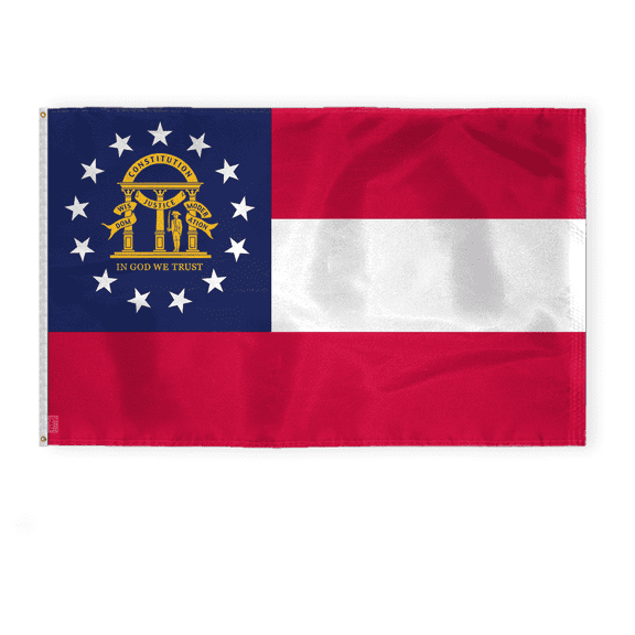 A.G.A.S 5' x 8' 200 Denier Nylon Georgia State Outdoor Flag, Double Sided, Brass Grommets