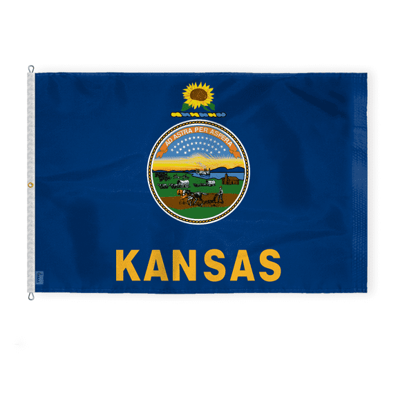 A.G.A.S Kansas State 8' x 12' 200 Denier Nylon Rope Flag, Philadelphia