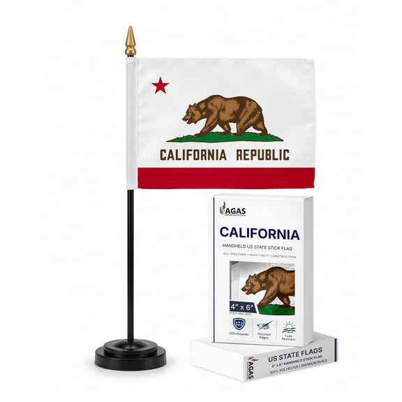 A.G.A.S California 4x6 Inch Outdoor Flag, Printed Polyester