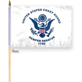 A.G.A.S Coast Guard Stick Flag - 12 x 18 Inch, Polyester, United States Military Coast Guard