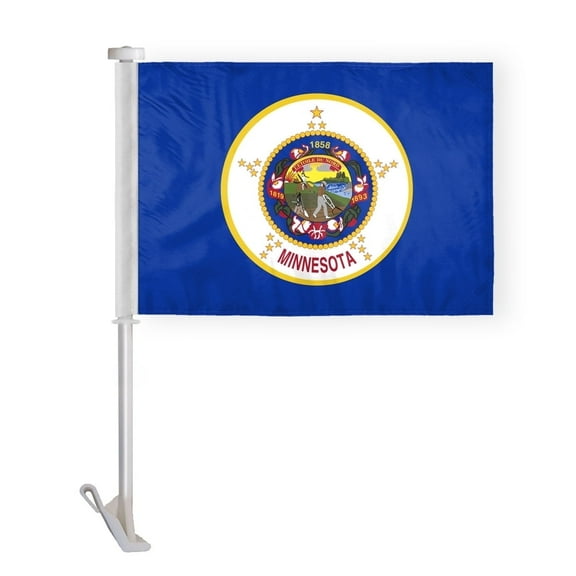 A.G.A.S Manufacturing Group Minnesota State Car Window Flag, 10.5x15 Inch, Knitted Polyester