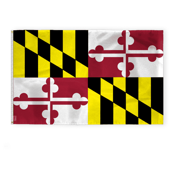 A.G.A.S Maryland State Flag 5 x 8 Ft, 200D Nylon, Outdoor Flag, Double Sided, Brass Grommets