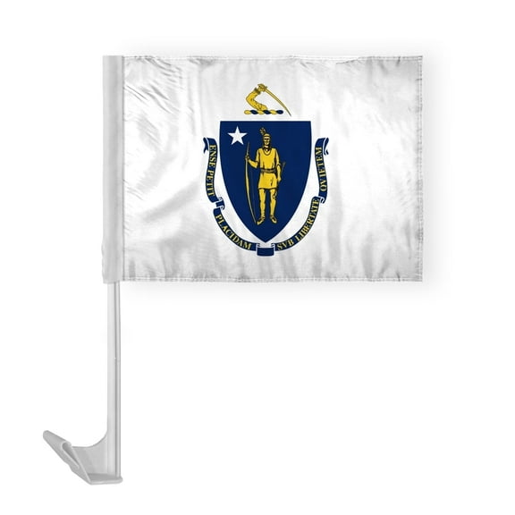 A.G.A.S Massachusetts State Car Window Flag, 12x16 Inch Polyester Outdoor Flag