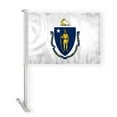 thumbnail image 1 of A.G.A.S Massachusetts State Car Window Flag, Knitted Polyester, 10.5x15 Inch, 1 of 1