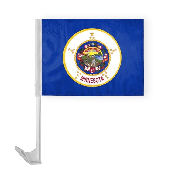 A.G.A.S Minnesota State Car Window Flag, 12x16 Inch Polyester, Printed, 17-Inch Pole
