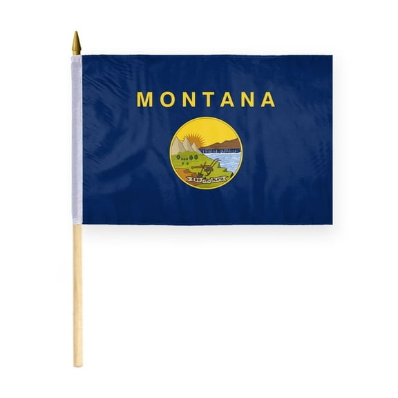 A.G.A.S Montana Stick Flag 12x18 Inch Polyester, Printed Outdoor Flag