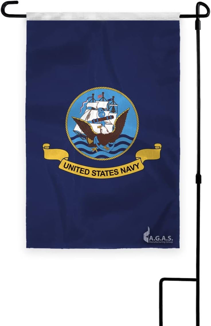 Navy Blue Nylon United States Navy Garden Flag 18 x 12 Inch