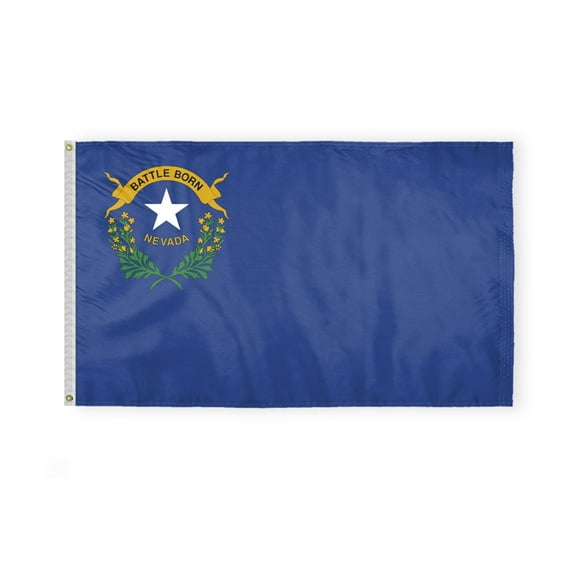 A.G.A.S Nevada State 3' x 5' Outdoor Flag, 200 Denier Nylon, Double Sided, Brass Grommets