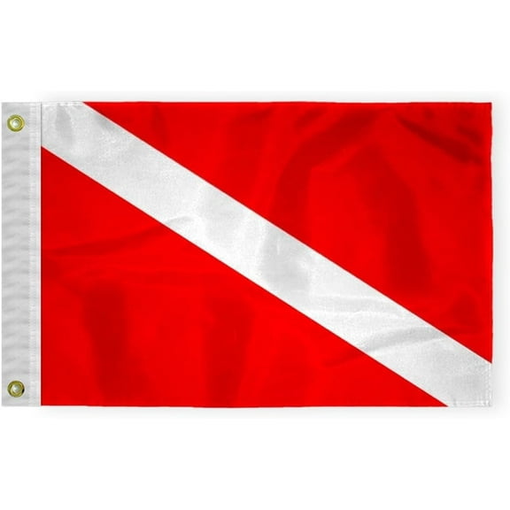 A.G.A.S Skin Diver Flag - 16 x 24 Inch - 200 Denier Nylon Nautical Outdoor Flag