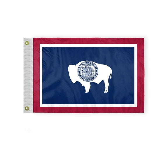 A.G.A.S Wyoming State Outdoor Flag, 12x18 Inch, 200D Nylon, Double-Sided