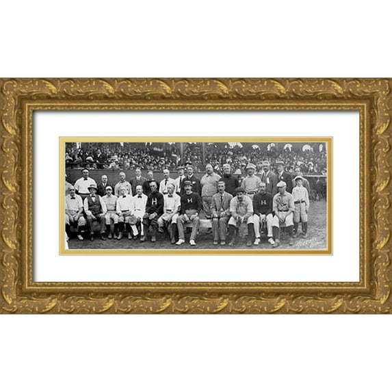 A.G. Spalding Baseball Collection 18x10 Gold Ornate Wood Framed with Double Matting Museum Art Print Titled - Boston. And H. Teams