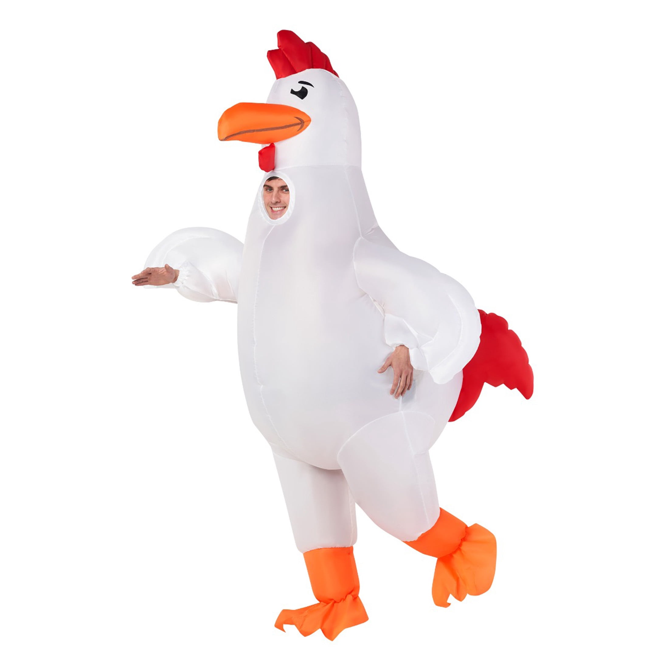 Giant Chicken Inflatable Halloween Costume for Adults, Adult Size S-XL (28-42), by Morph Suits
