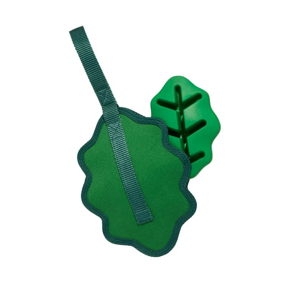 BARK Super Chewer A Green Chew Leaf, Green Leaf Rubber Dog Toy S