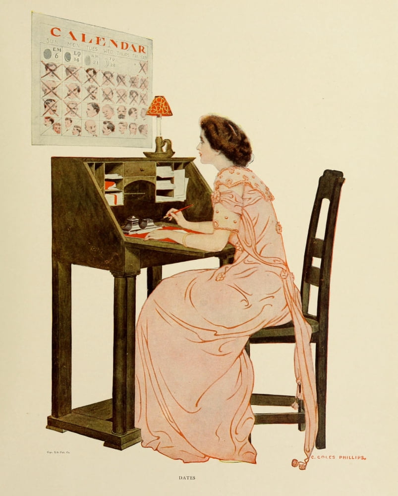 A Gallery of Girls 1911 Dates Canvas Art - Clarence Coles Phillips (18 x 24)