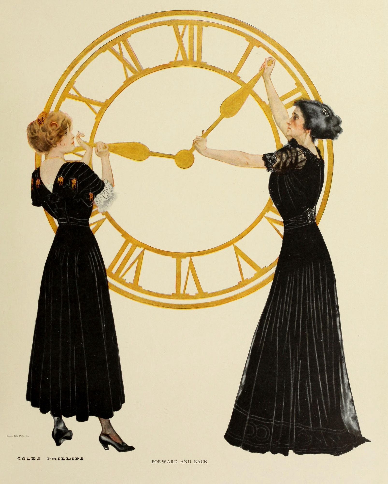A Gallery of Girls 1911 Forward and back Canvas Art - Clarence Coles Phillips (18 x 24)
