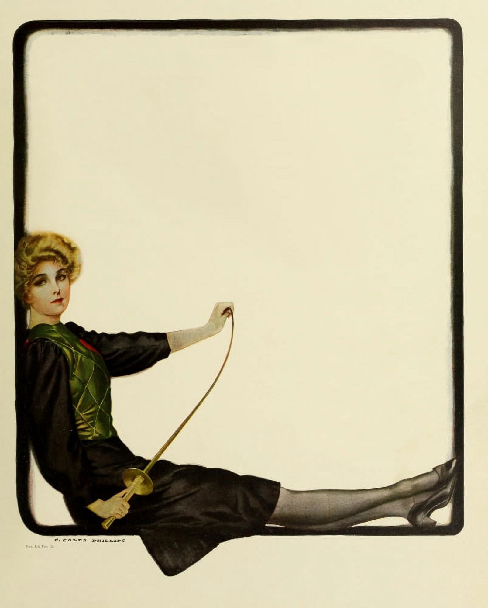 A Gallery of Girls 1911 Frame lady Canvas Art - Clarence Coles Phillips (24 x 36)