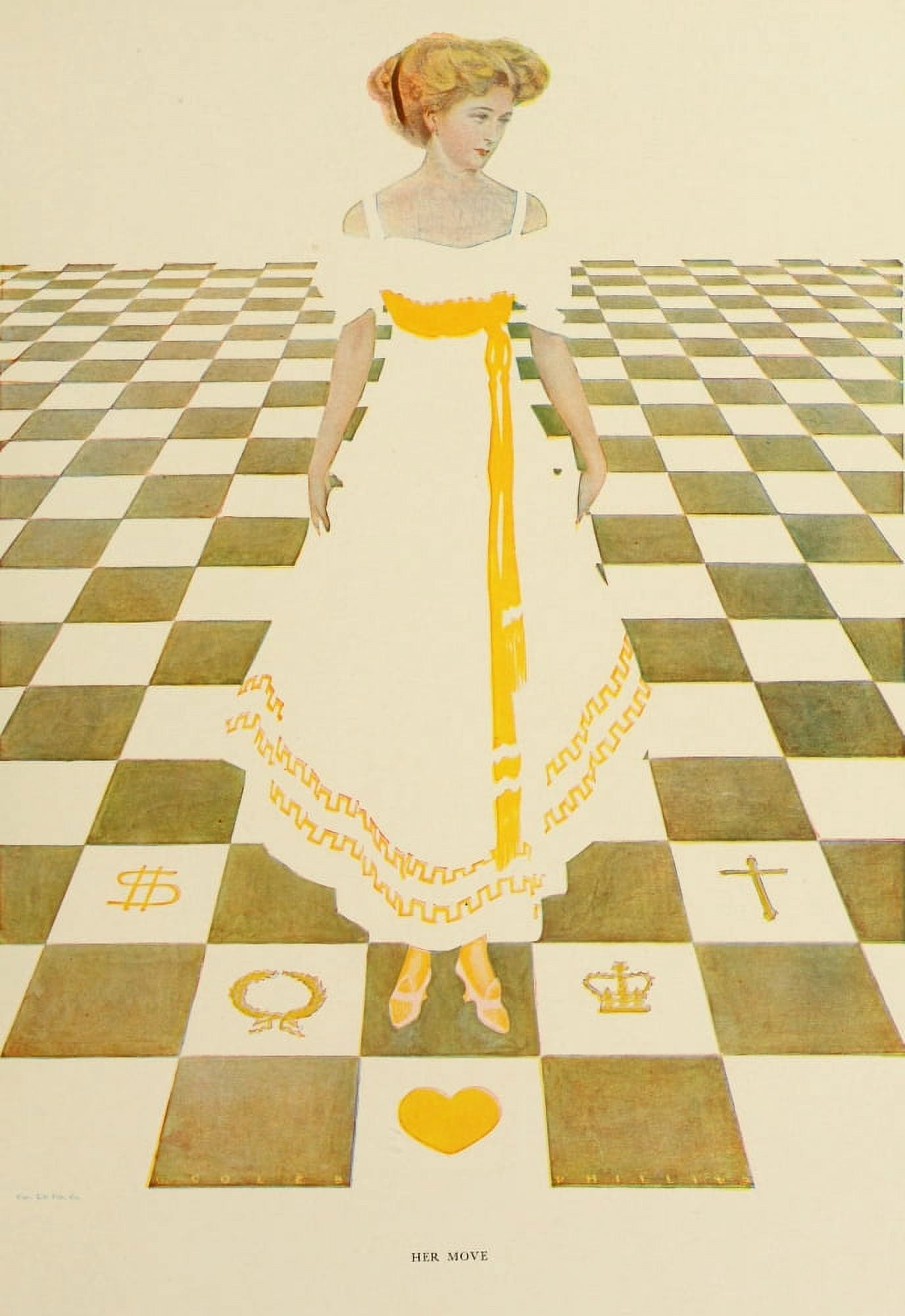A Gallery of Girls 1911 Her move Canvas Art - Clarence Coles Phillips (24 x 36)