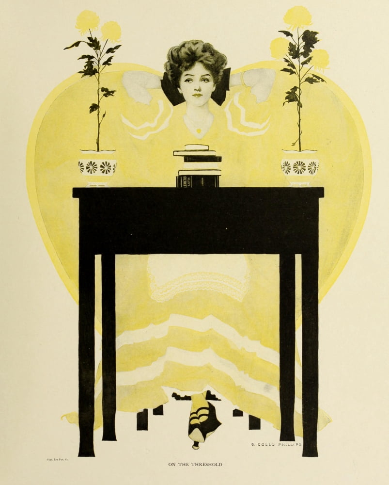 A Gallery of Girls 1911 On the threshold Canvas Art - Clarence Coles Phillips (18 x 24)