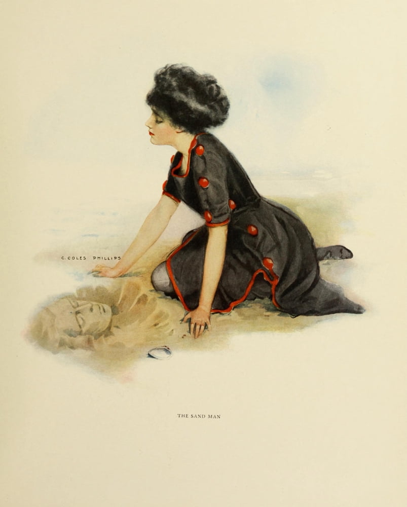 A Gallery of Girls 1911 The sand man Canvas Art - Clarence Coles Phillips (18 x 24)