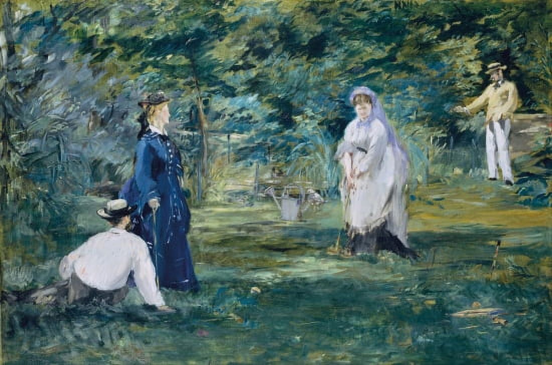 A Game Of Croquet Canvas Art - Edouard Manet (24 x 36)