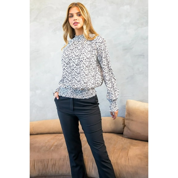 A-Game Smocked Detail Blouse