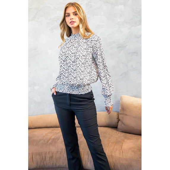 A-Game Smocked Detail Blouse