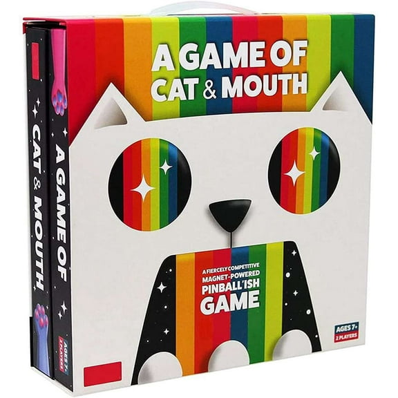 Game of Cat and Mouth by Exploding Kittens  2 Players, Ages 7+, 15-Minute Playtime  Magnet-Powered Pinball-ish Game