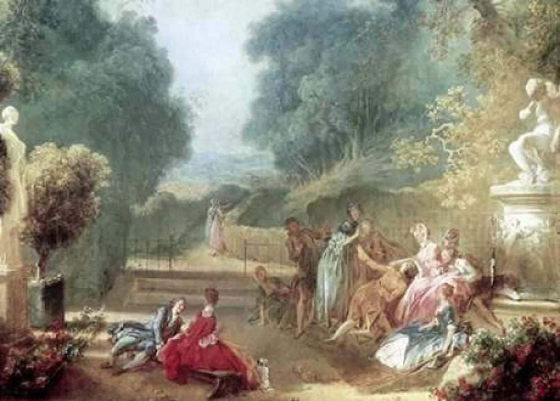 A Game of Hot Cockles Canvas Art - Jean Honore Fragonard (20 x 28)
