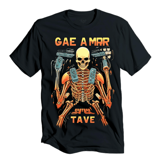 A Gamer Skeleton Hand Funny Men's T-shirt New Cotton Black Tee XS-5XL