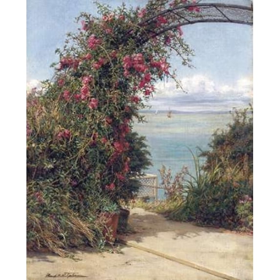 A Garden By The Sea Poster Print by Frank Willima Warwick Topham (8 x 10)