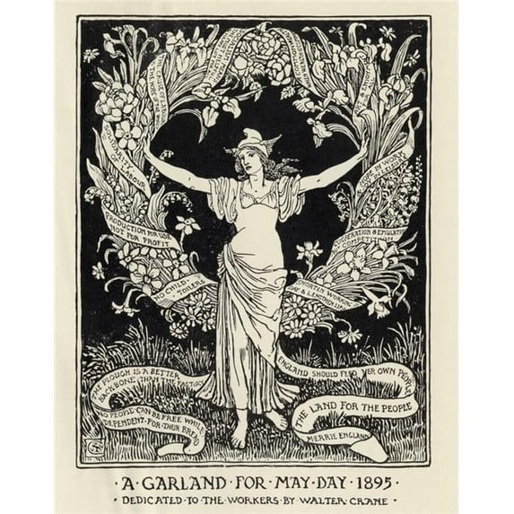 A Garland For May Day 1895 Dedicated To The Workers By Walter Crane 1845 1915 English Artist Poster Print