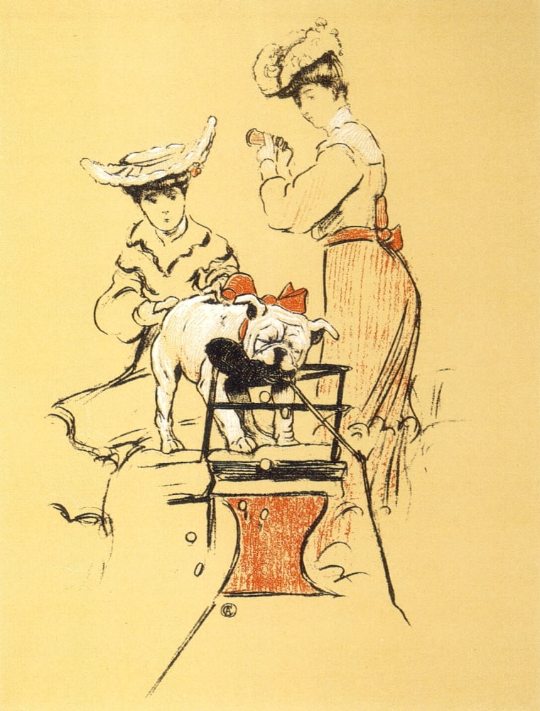 A Gay Dog 1905 Chewing Canvas Art - Cecil Aldin (18 x 24)
